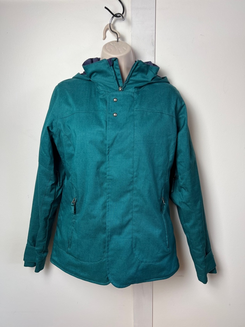 Burton Women's Teal Hooded DryRide Snowboarding Jacket Weather-Resistant
